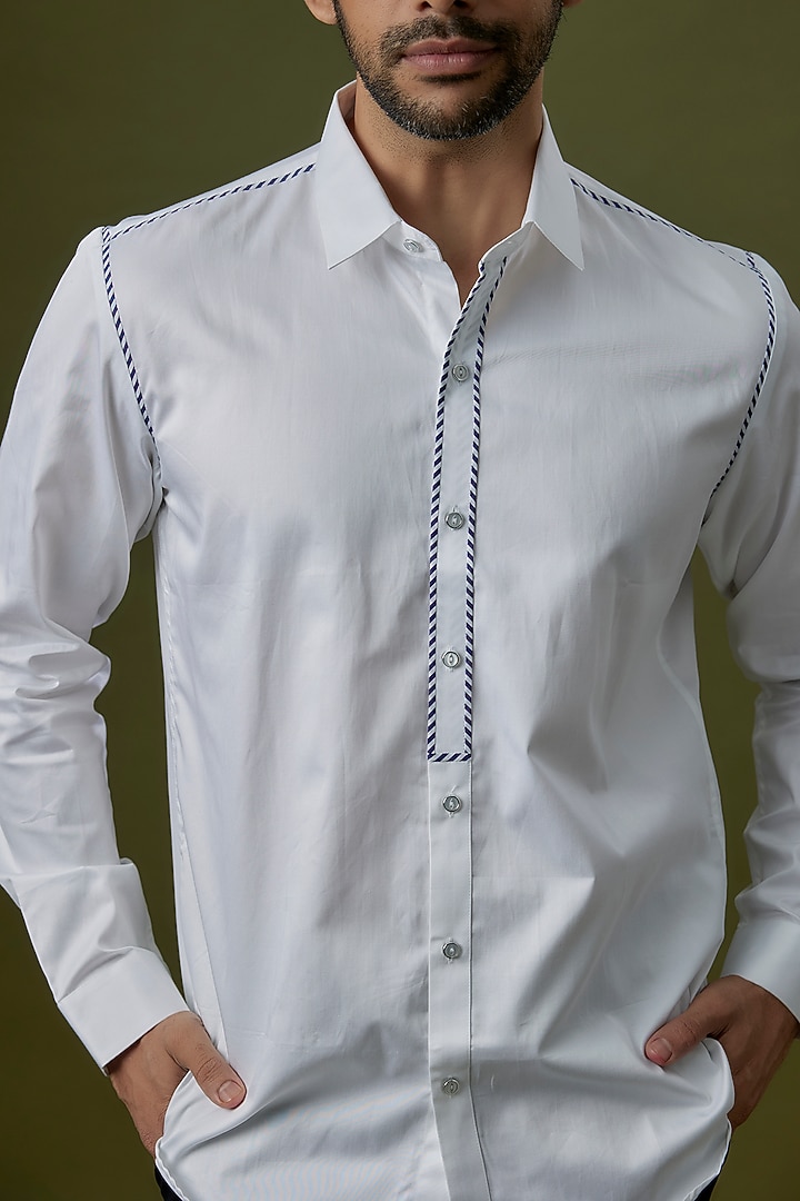 White Cotton Party Wear Shirt by H2O at Pernia's Pop Up Shop