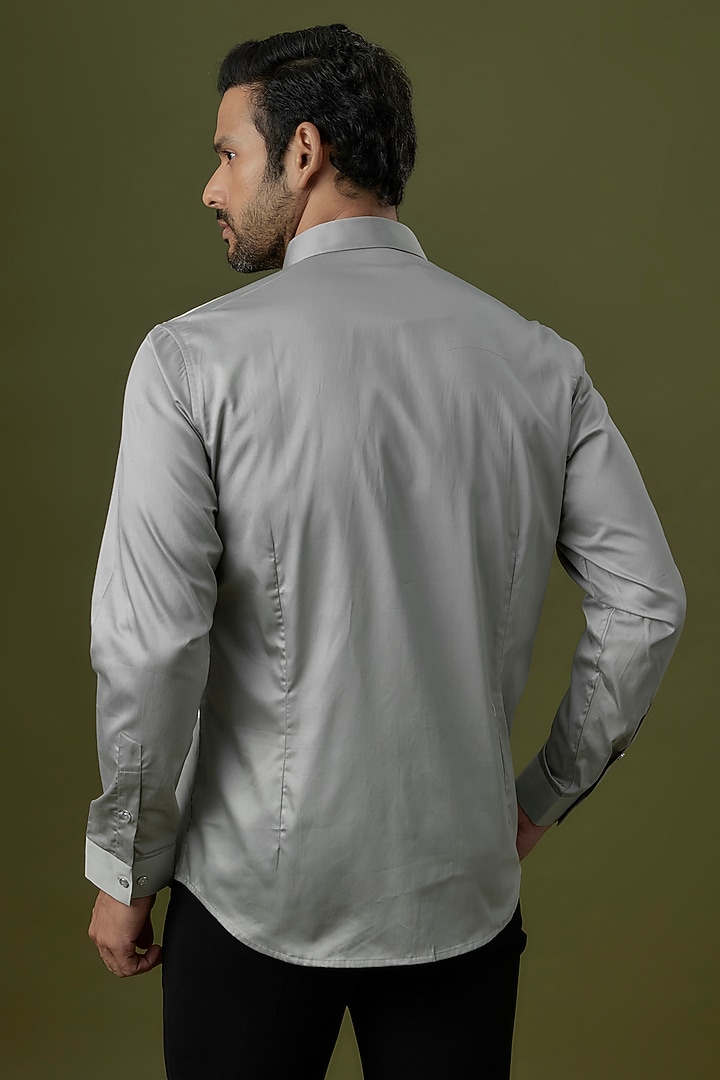 Light Grey Cotton Party Wear Shirt by H2O at Pernia's Pop Up Shop