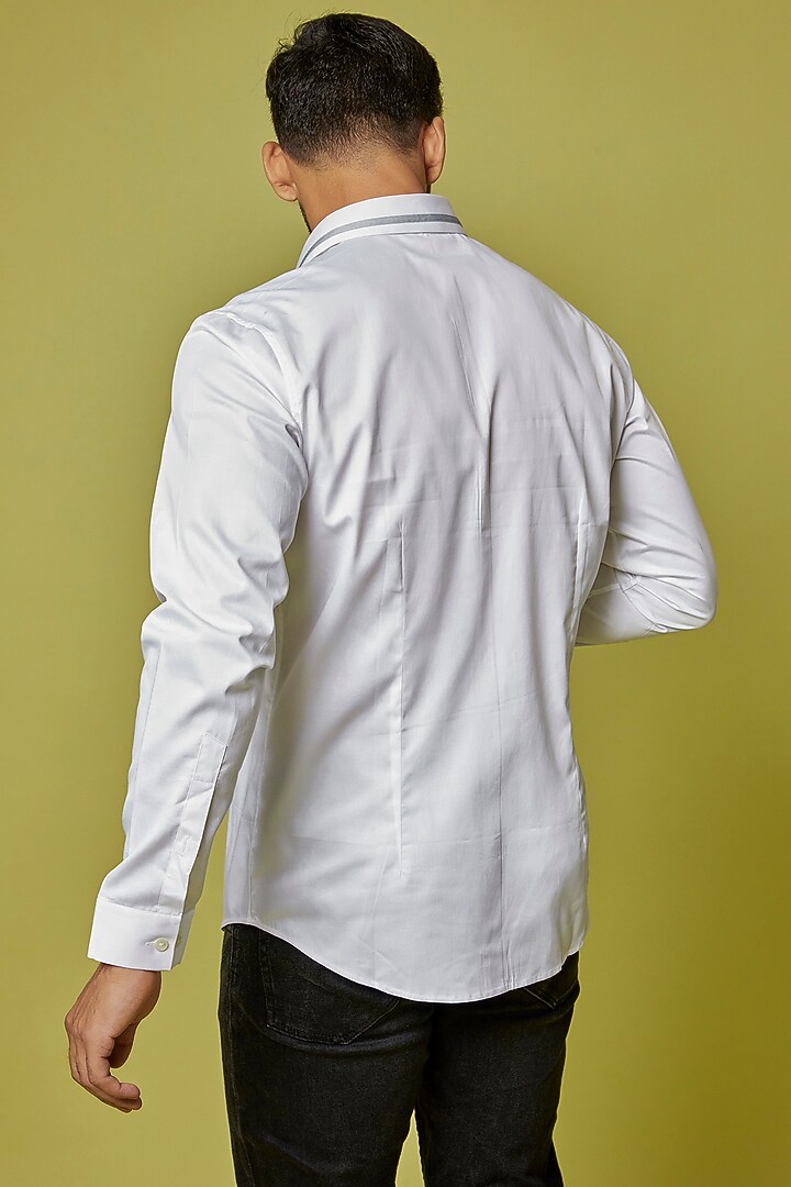 White Cotton Party Wear Shirt by H2O at Pernia's Pop Up Shop