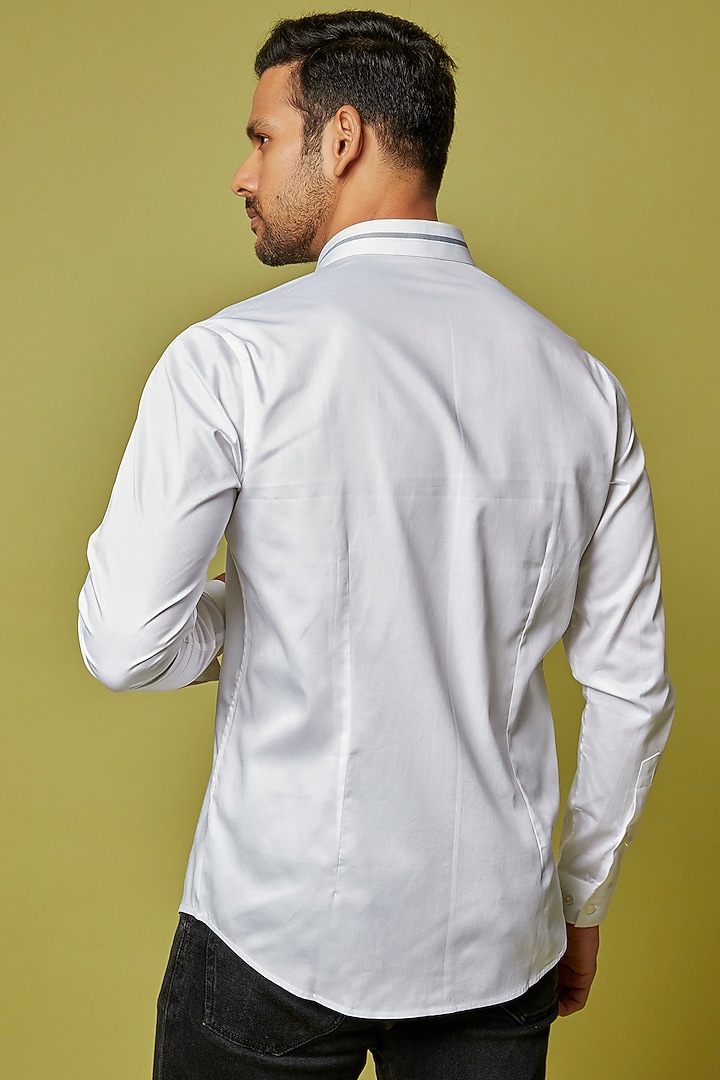 White Cotton Party Wear Shirt by H2O at Pernia's Pop Up Shop