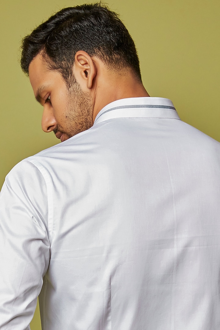 White Cotton Party Wear Shirt by H2O at Pernia's Pop Up Shop