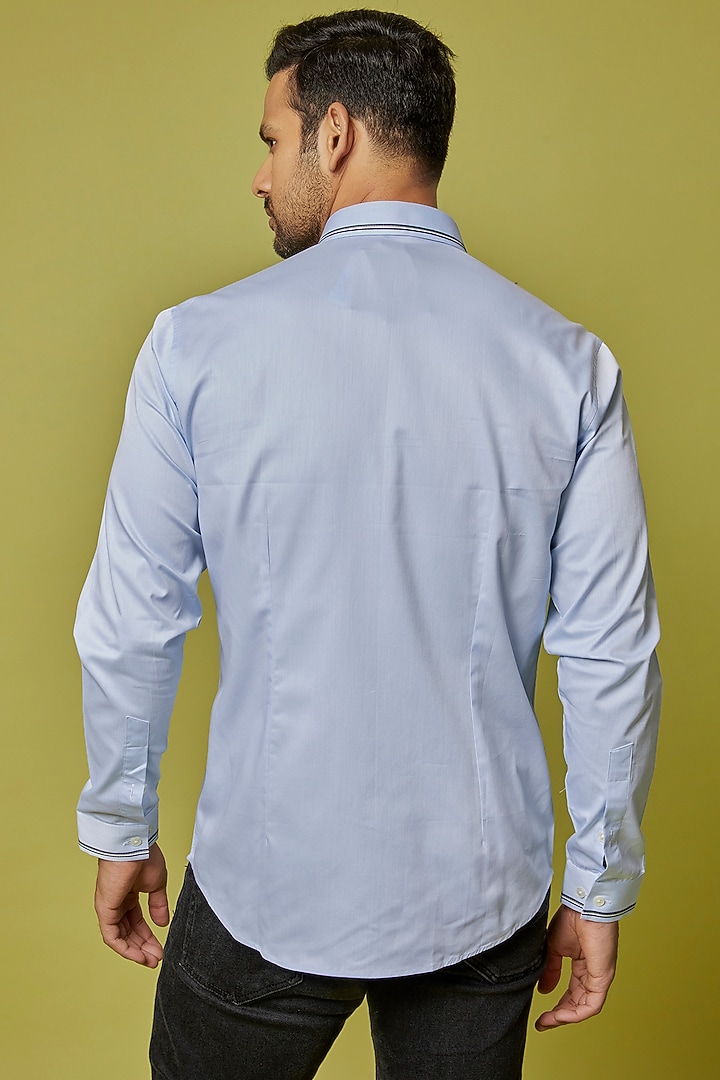 Light Blue Cotton Party Wear Shirt by H2O at Pernia's Pop Up Shop