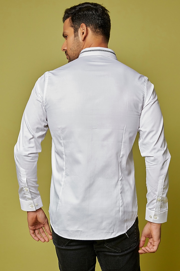 White Cotton Party Wear Shirt by H2O at Pernia's Pop Up Shop