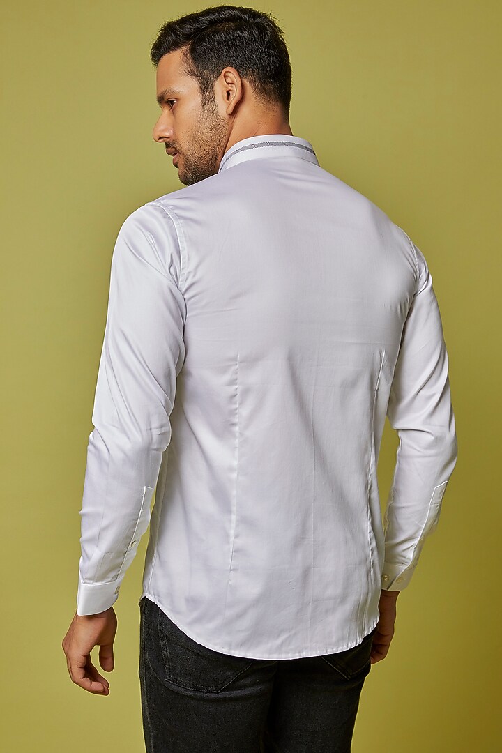 White Cotton Party Wear Shirt by H2O at Pernia's Pop Up Shop