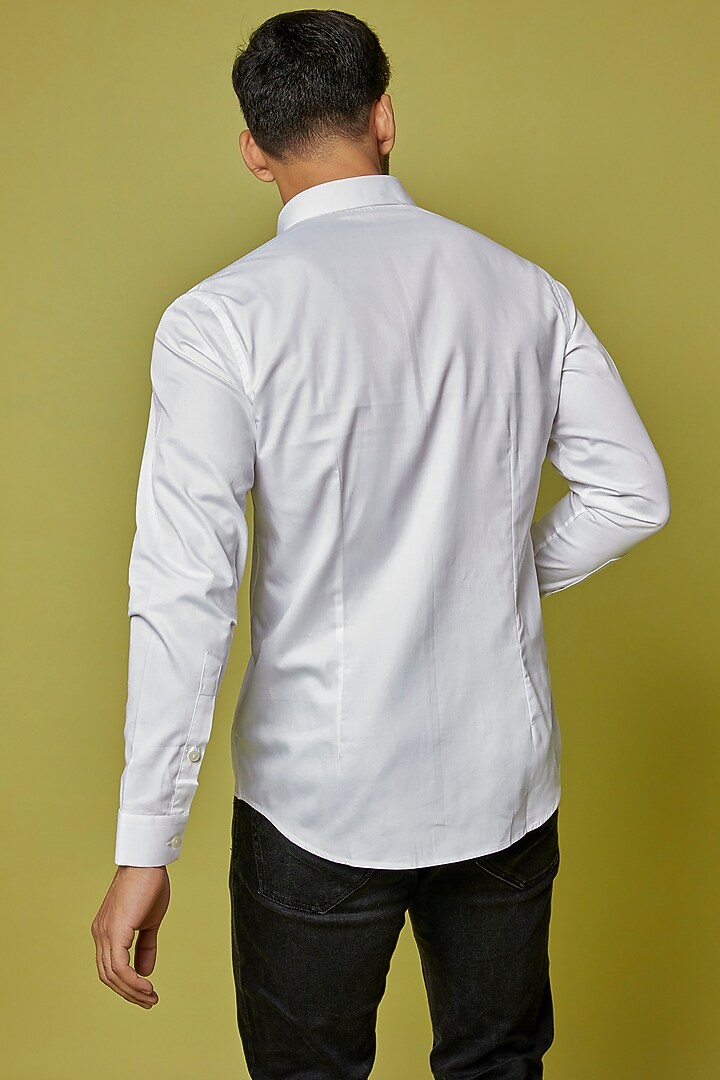 White Cotton Party Wear Shirt by H2O at Pernia's Pop Up Shop