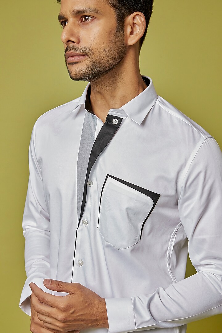 White Cotton Party Wear Shirt by H2O at Pernia's Pop Up Shop