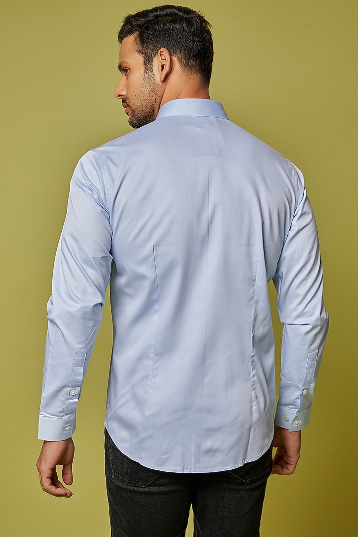 Blue Cotton Party Wear Shirt by H2O at Pernia's Pop Up Shop