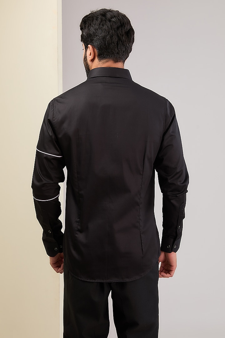 Black Cotton Party Wear Shirt by H2O at Pernia's Pop Up Shop