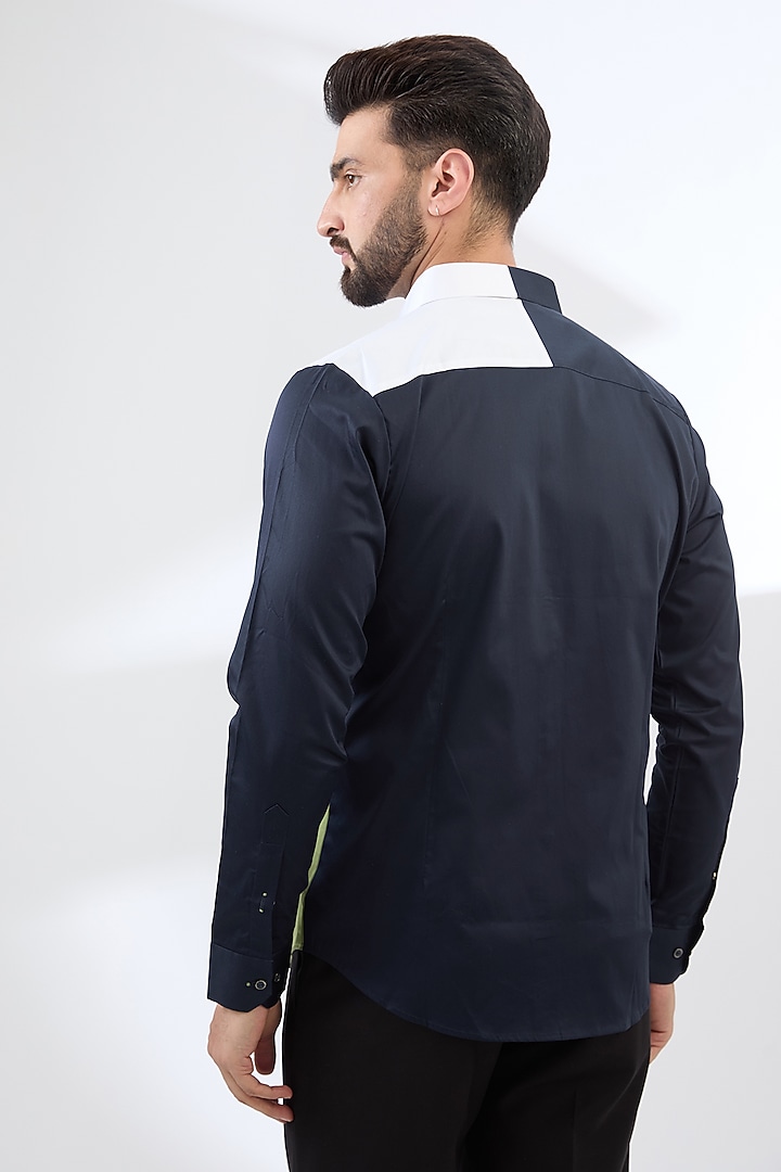 Blue Cotton Party Wear Shirt by H2O at Pernia's Pop Up Shop