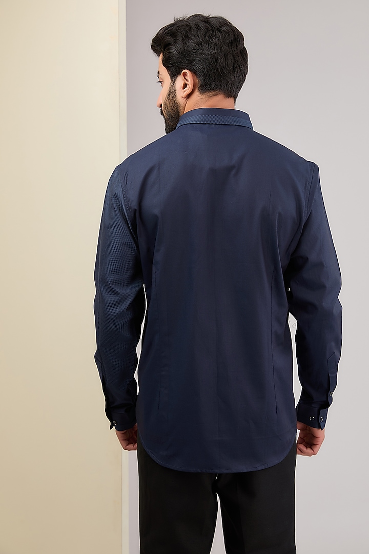 Dark Blue Cotton Party Wear Shirt by H2O at Pernia's Pop Up Shop