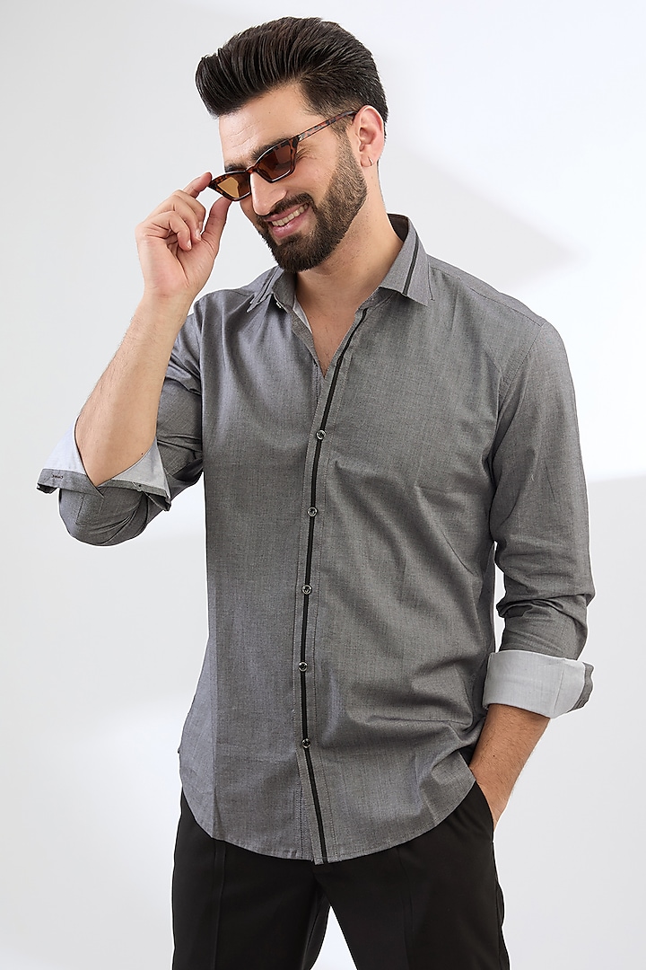 Grey Cotton Shirt by H2O