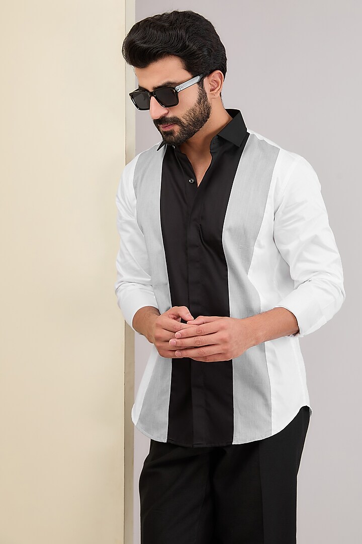 Multi-Colored Cotton Party Wear Shirt by H2O at Pernia's Pop Up Shop