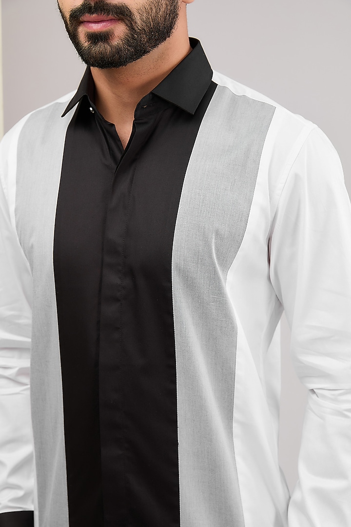 Multi-Colored Cotton Party Wear Shirt by H2O at Pernia's Pop Up Shop