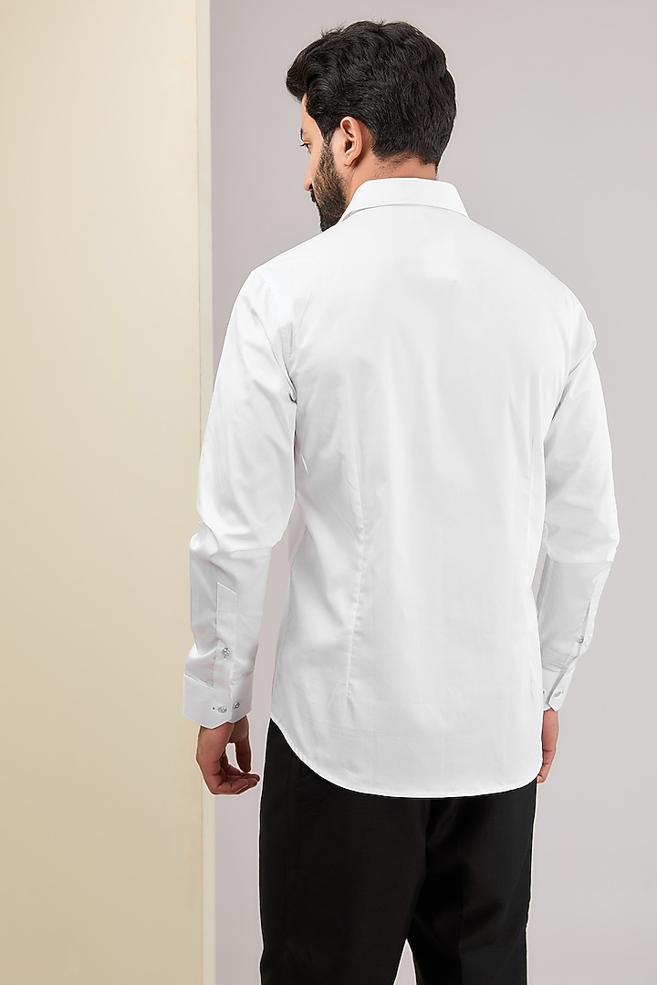 White Cotton Party Wear Shirt by H2O at Pernia's Pop Up Shop