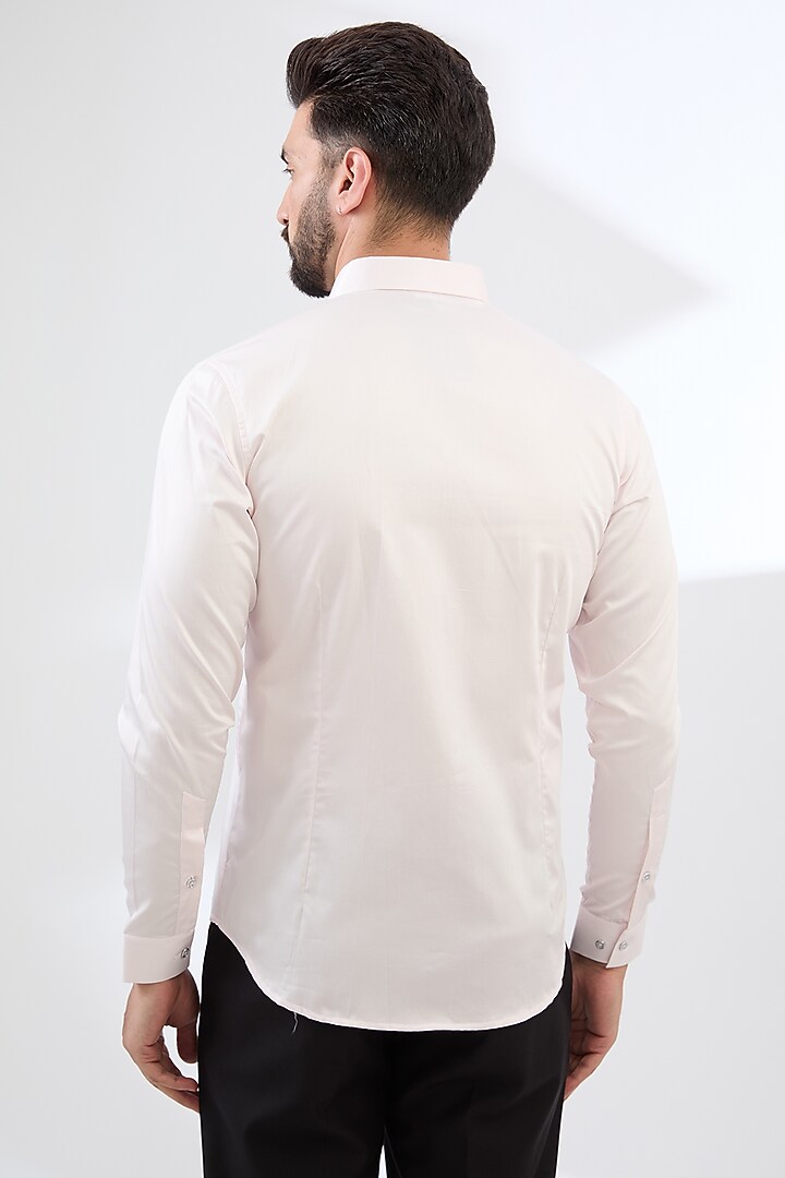 White & Pink Cotton Party Wear Shirt by H2O at Pernia's Pop Up Shop