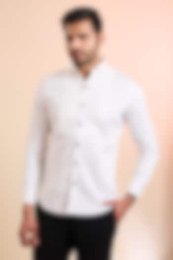 White Cotton Party Wear Shirt by H2O at Pernia's Pop Up Shop