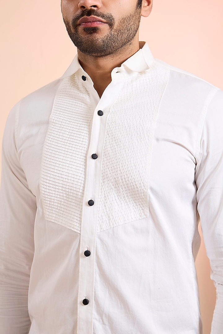 White Cotton Party Wear Shirt by H2O at Pernia's Pop Up Shop