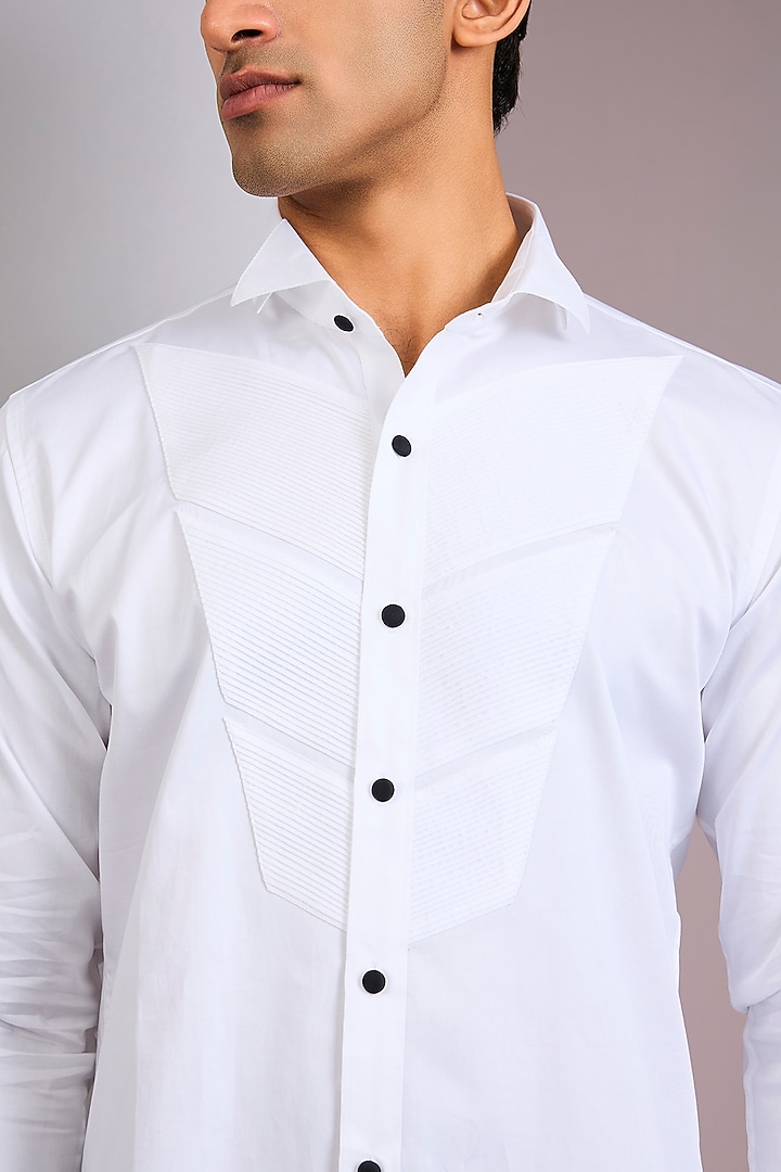 White Cotton Party Wear Shirt by H2O at Pernia's Pop Up Shop