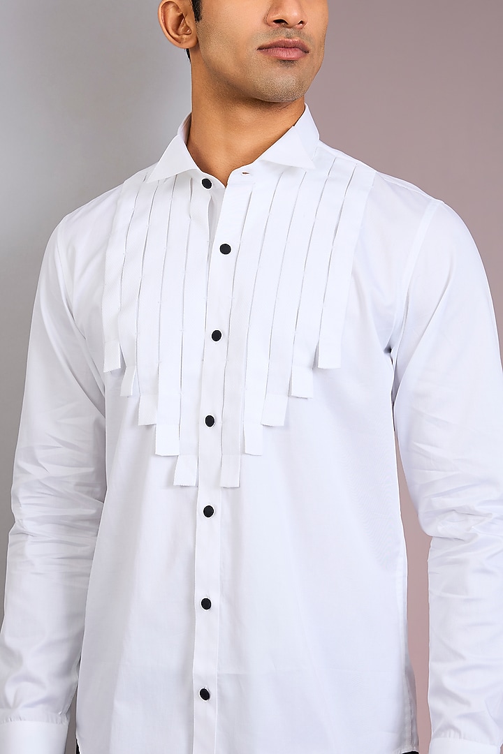 White Cotton Party Wear Shirt by H2O at Pernia's Pop Up Shop