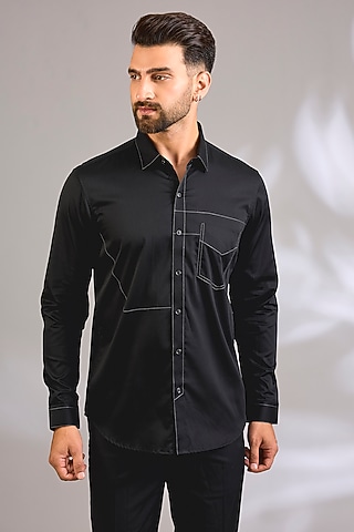 Black Cotton Shirt by H2O