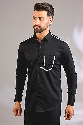 Black Cotton Shirt by H2O