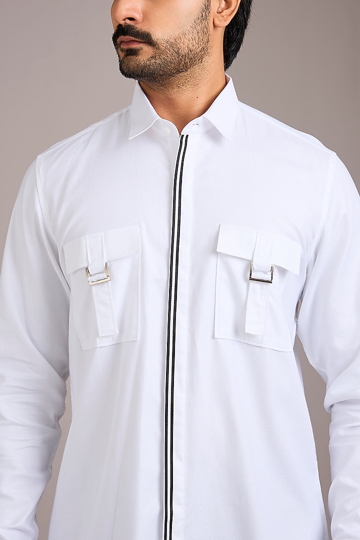 White Cotton Party Wear Shirt by H2O at Pernia's Pop Up Shop