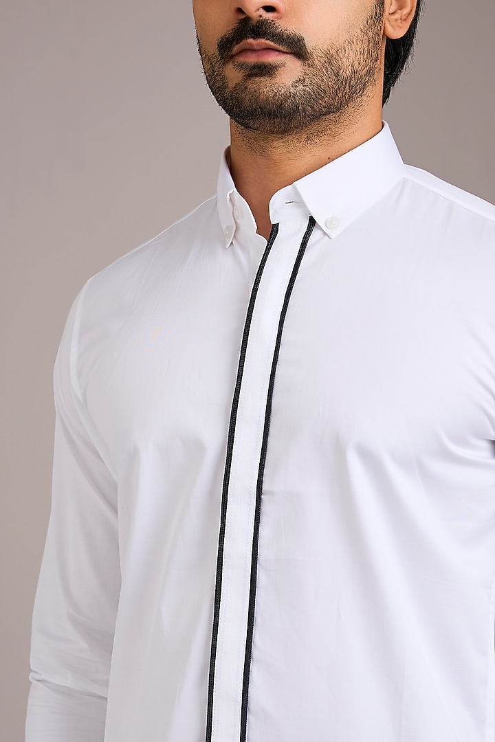 White Cotton Party Wear Shirt by H2O at Pernia's Pop Up Shop