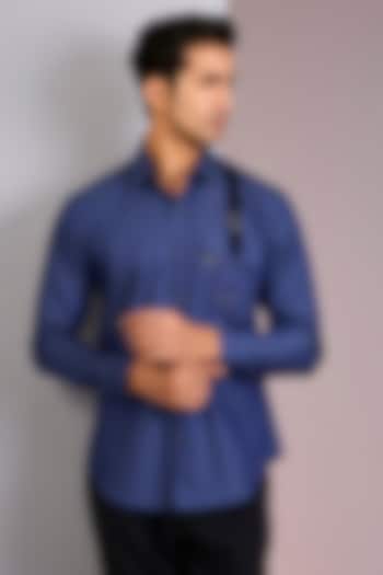 Denim Blue Cotton Party Wear Shirt by H2O at Pernia's Pop Up Shop
