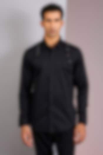 Black Cotton Party Wear Shirt by H2O at Pernia's Pop Up Shop
