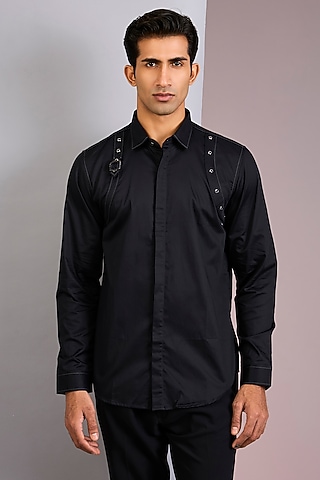 Black Cotton Shirt by H2O