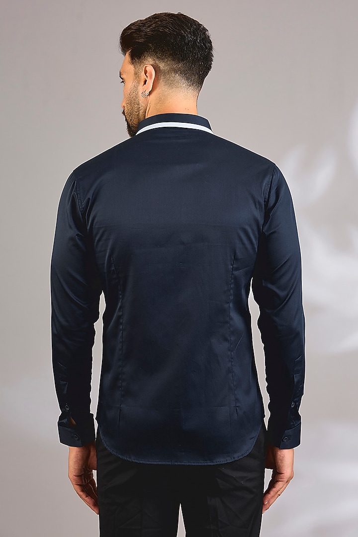 Blue Cotton Party Wear Shirt by H2O at Pernia's Pop Up Shop