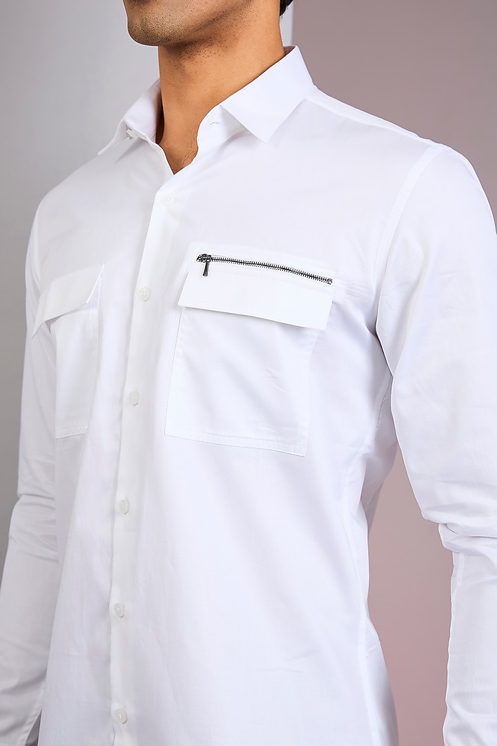 White Cotton Party Wear Shirt by H2O at Pernia's Pop Up Shop