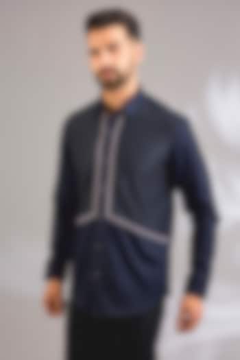 Blue Cotton Party Wear Shirt by H2O at Pernia's Pop Up Shop