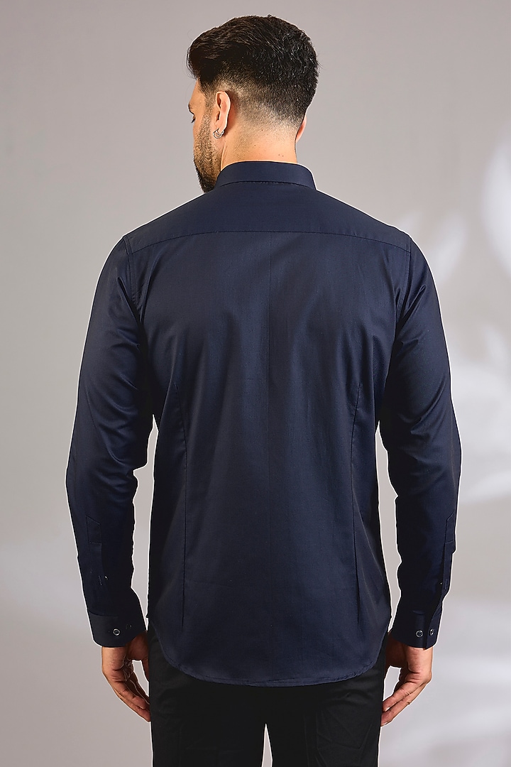 Blue Cotton Party Wear Shirt by H2O at Pernia's Pop Up Shop