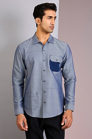 Grey Cotton Shirt by H2O