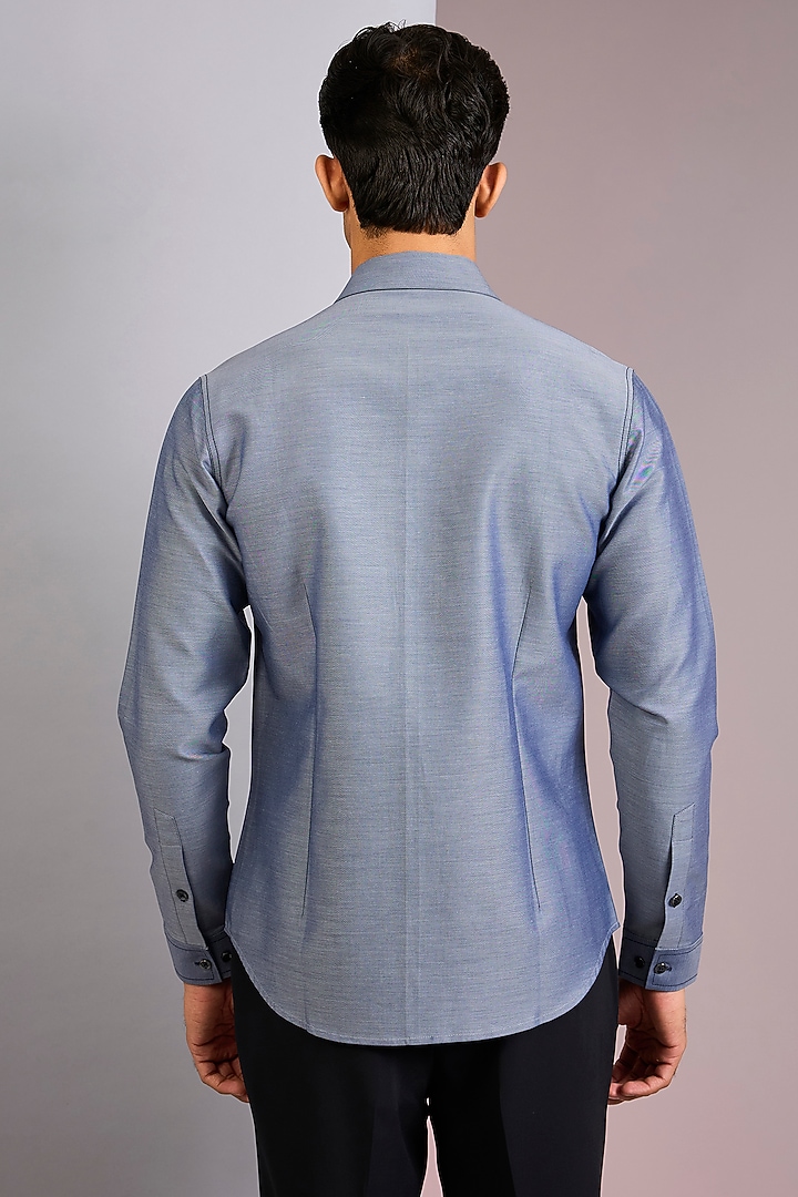 Grey Cotton Party Wear Shirt by H2O at Pernia's Pop Up Shop