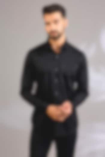 Black Cotton Party Wear Shirt by H2O at Pernia's Pop Up Shop