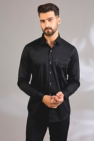 Black Cotton Shirt by H2O