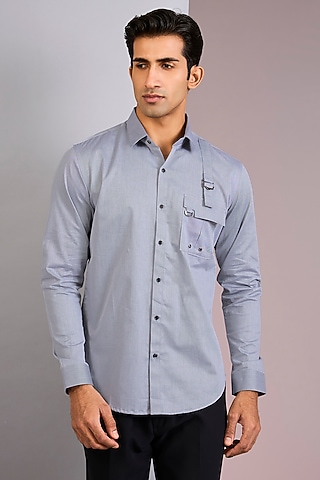Grey Cotton Shirt by H2O