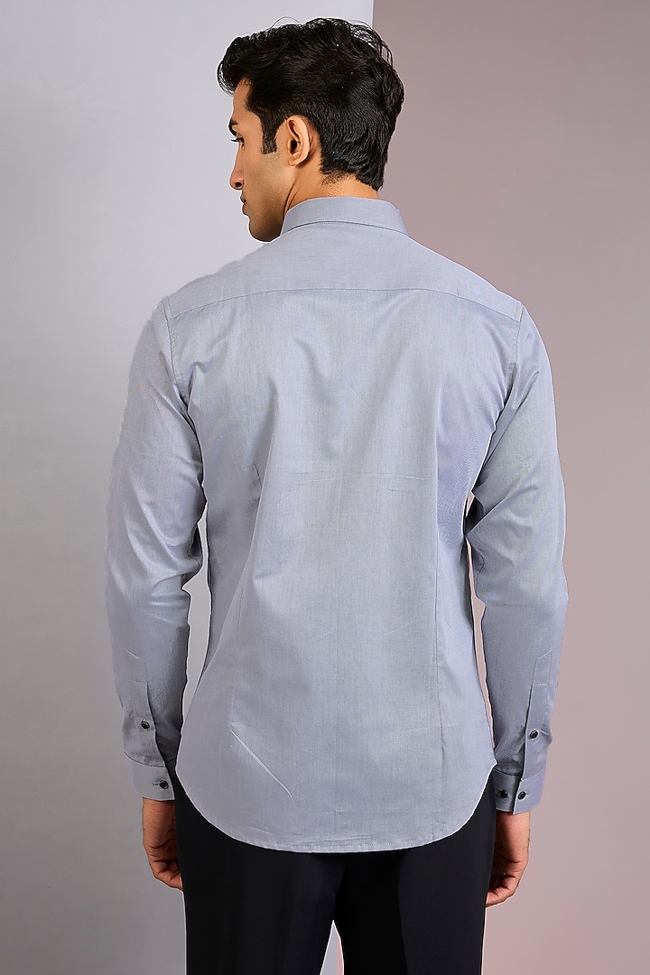 Grey Cotton Party Wear Shirt by H2O at Pernia's Pop Up Shop