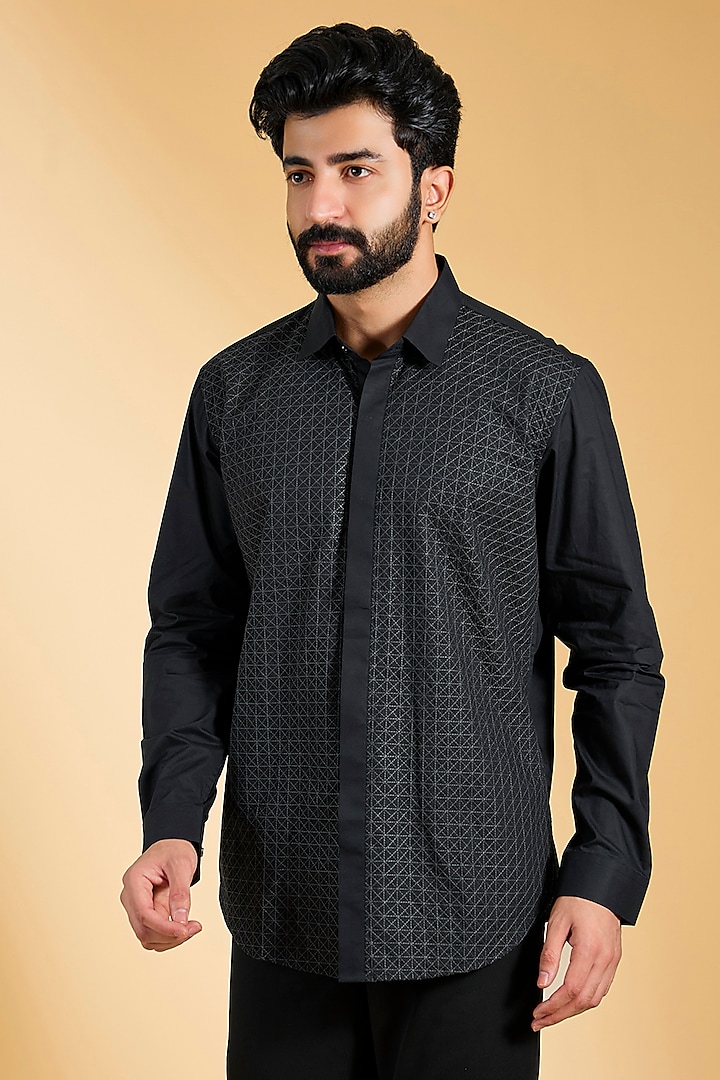 Black Cotton Shirt by H2O