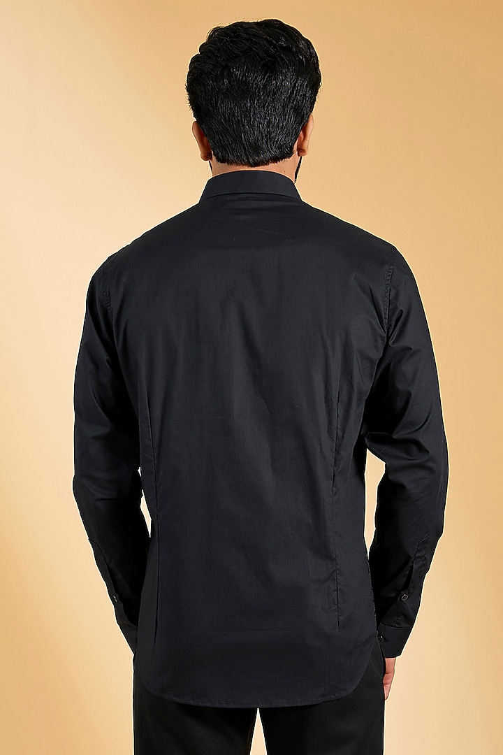 Black Cotton Party Wear Shirt by H2O at Pernia's Pop Up Shop