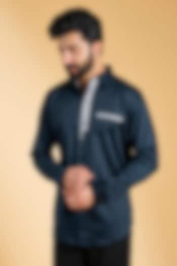 Navy Blue Cotton Shirt by H2O