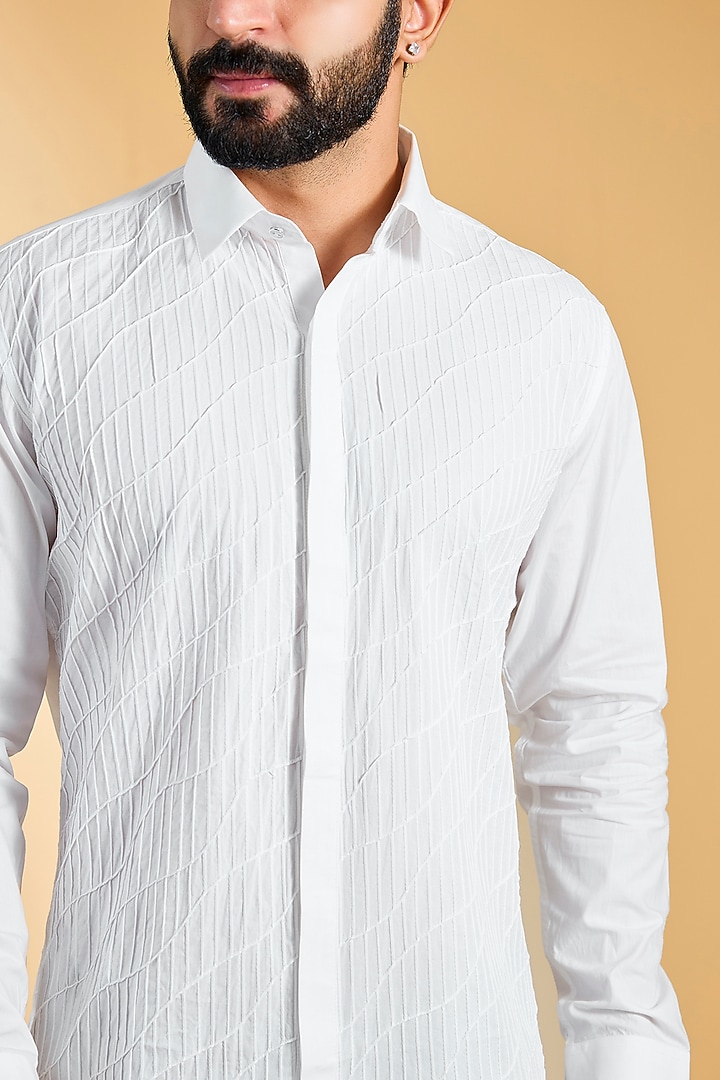 White Cotton Party Wear Shirt by H2O at Pernia's Pop Up Shop