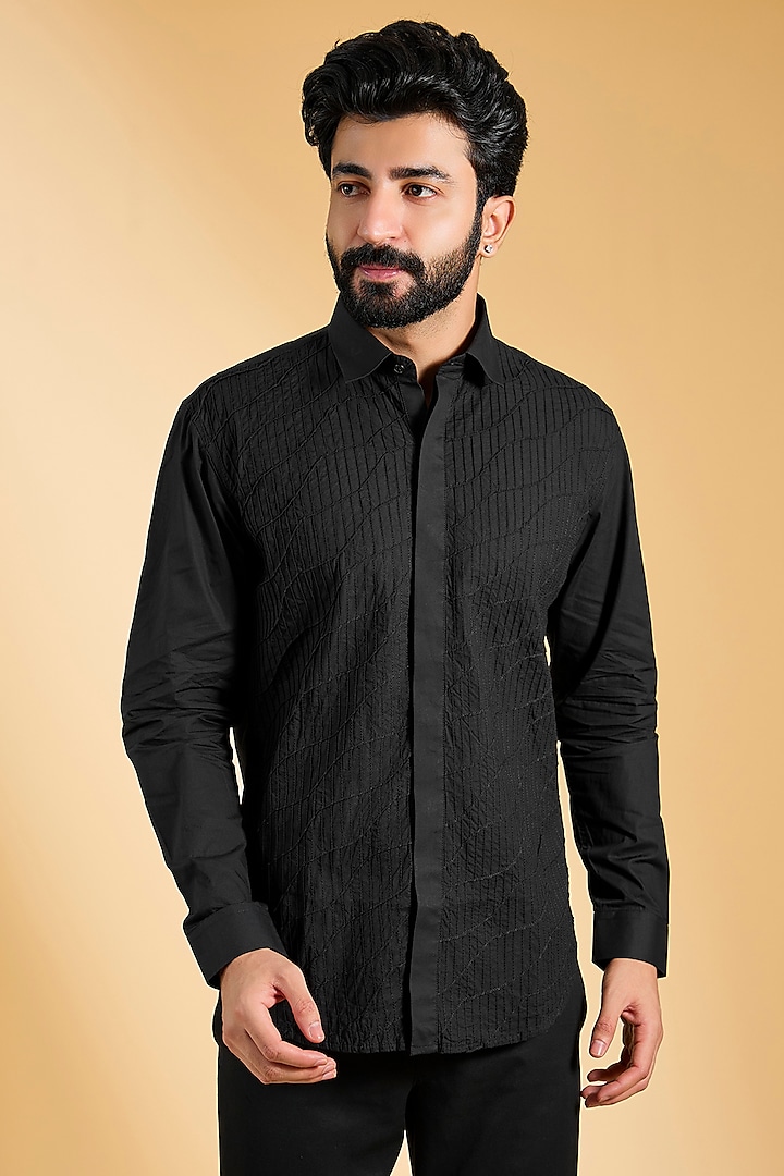 Black Cotton Shirt by H2O