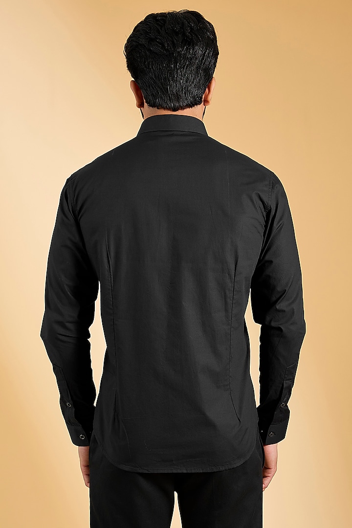 Black Cotton Party Wear Shirt by H2O at Pernia's Pop Up Shop