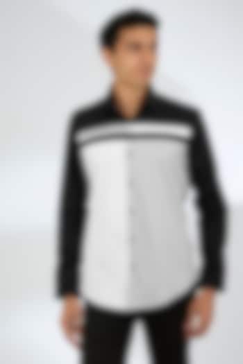 White & Grey Cotton Shirt by H2O