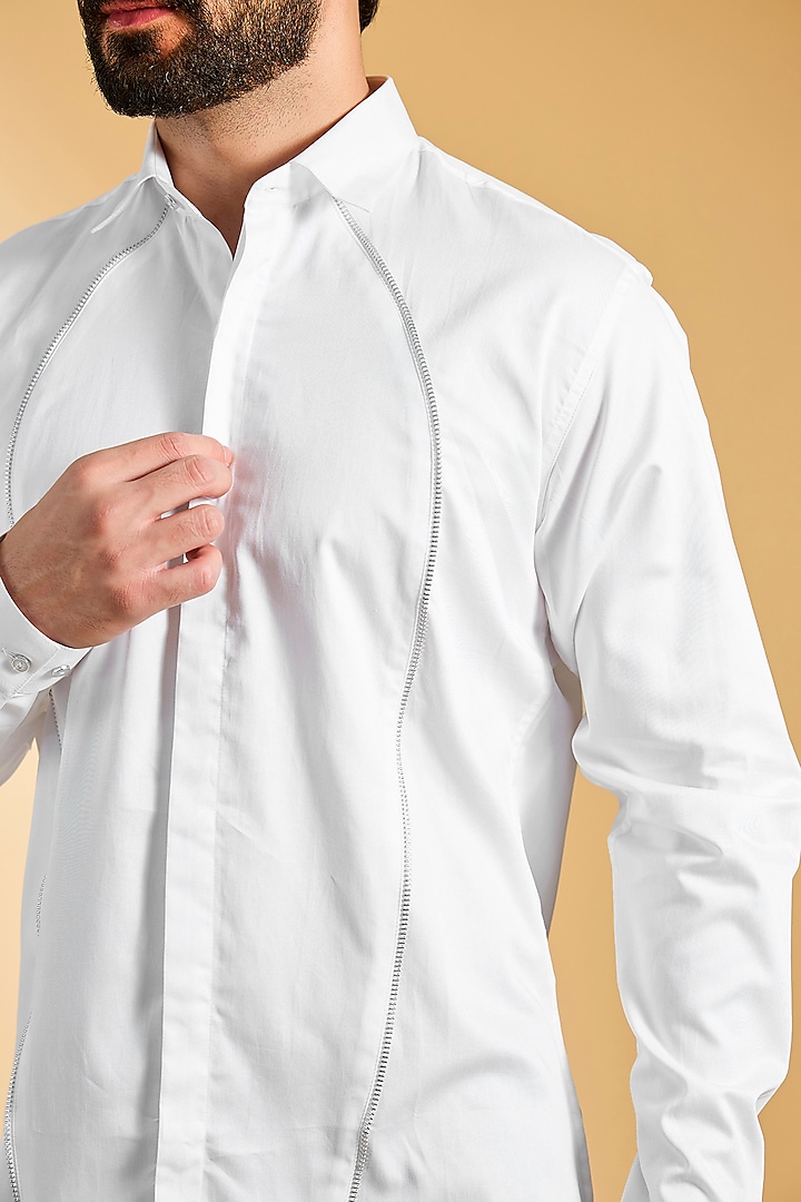 White Cotton Party Wear Shirt by H2O at Pernia's Pop Up Shop