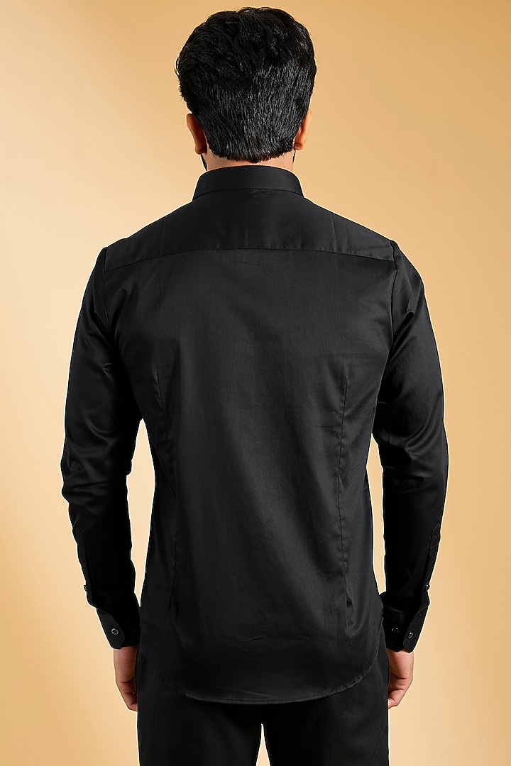Black Cotton Party Wear Shirt by H2O at Pernia's Pop Up Shop