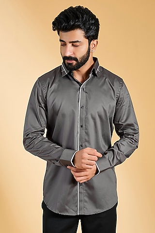 Grey Cotton Shirt by H2O